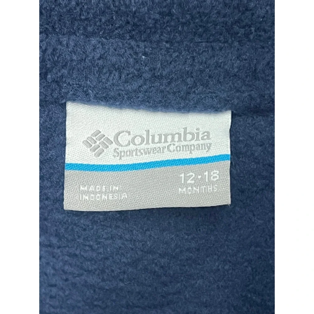 Columbia Toddler Fleece Jacket 12-18 Months Navy Blue Full Zip Kids